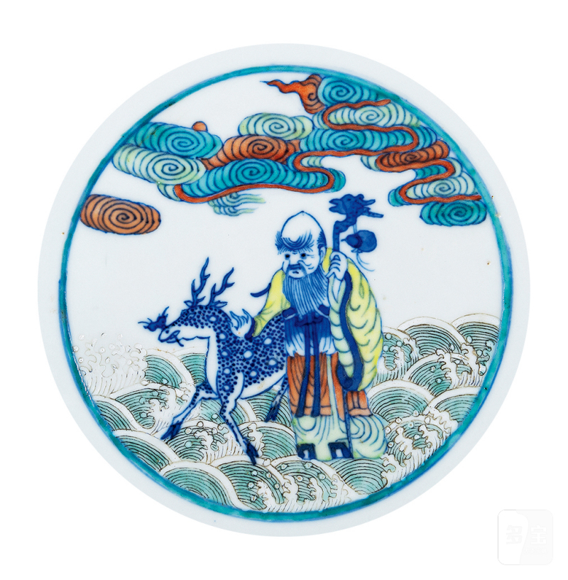 清光绪 斗彩八仙人物纹大碗 - 图4